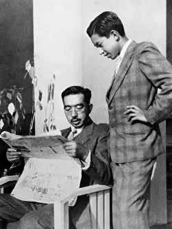 Hirohito Prints: Japanese Emperor Hirohito and Crown Prince Akihito