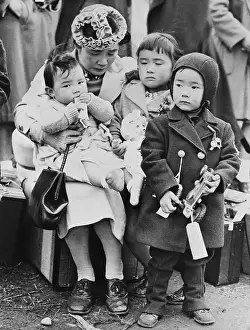 Crying Prints: Japanese Evacuee With Her Children