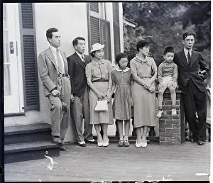 Match Prints: Japanese, Family Standing/Site Of Tennis