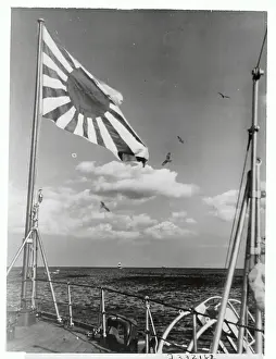 Japanese flag flying over the Hiye