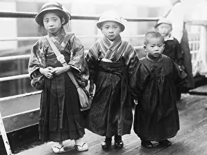 Japanese Immigrant Children Aboard Ship