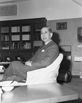 Japanese Leader Nobusuke Kishi at His Desk