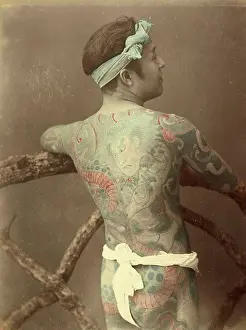 Descent Prints: Japanese man with a tattoo on his back