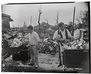 Honolulu Prints: Japanese Merchants Going Through Debris of Bombed out Store