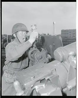 Japanese Military Officer Shouting Instructions