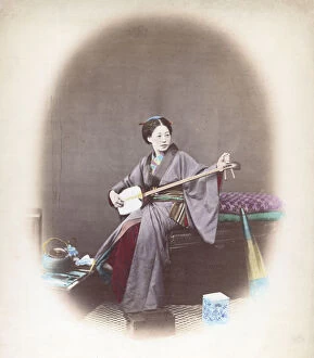 Felice Beato (1832-1909) Gallery: Japanese Musician