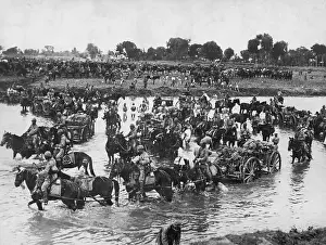 Crossing Prints: Japanese Regiment On Horseback Cross Riv