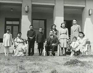 Hirohito Prints: Japanese Royal Family Posed Outside