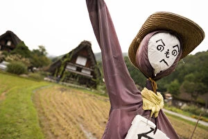 Japanese scarcrow at Shirakawago village