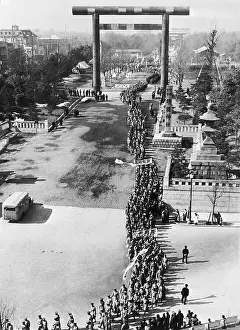 Birthday Prints: Japanese Servicemen Marching Through Tokyo
