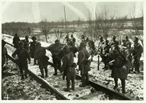 Manchuria Prints: Japanese Soldiers Carry Wounded Soldier