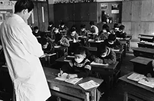 Epidemic Prints: Japanese Students Wearing Dust Masks