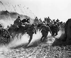 Carts Prints: Japanese Troops Advance on Chinese Army