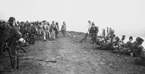 Philippines Prints: Japanese Troops on Hillside in Philippines