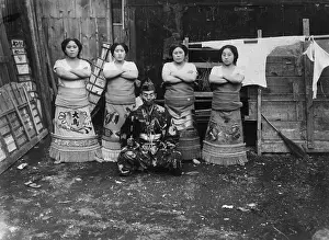 Japanese Women Wrestlers Posing with Their Arms Folded