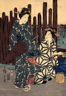 Images Dated 22nd June 2010: Japanese Woodblock of two females