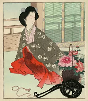 Images Dated 20th June 2011: Japanese Woodblock Print, Interior Scene