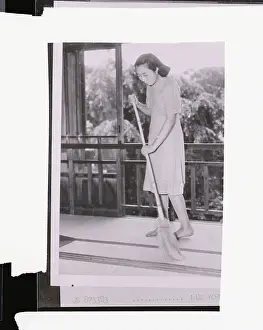 Princess Of Japan Prints: Japaness Princess Sweeping Floor