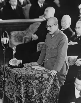Japan's General Tojo Giving Speech