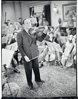 Violin Prints: Jascha Heifetz With Orchestra Members