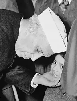 Jawaharlal Nehru Talking to a Young Girl