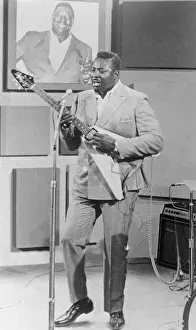Jazz Musician Albert King Playing Gibson Flying V Guitar