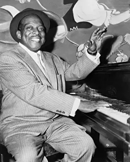 Jazz Musician Count Basie Playing Piano