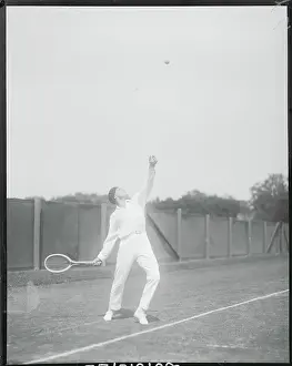 New Jersey Prints: Jean Borotra Serving in Tennis Match