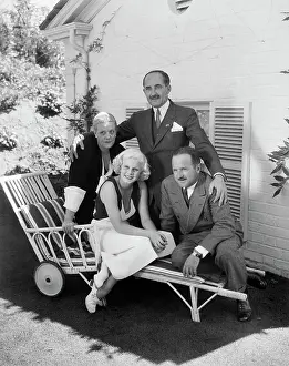 Yard Prints: Jean Harlow with Husband Harold Rosson and Her Parents