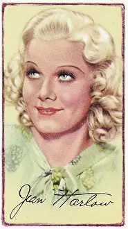 Jean Harlow, Signed Portraits of Famous Stars, collectible Gallaher cigarette card, 1935