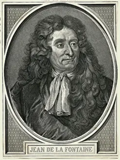 French Text Prints: Jean de la Fontaine Engraving