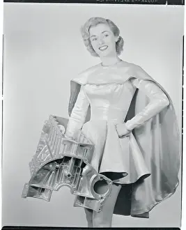 Anaheim Prints: Jean Moorehead Holding Auto Mechanism