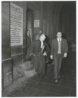 Jean Pierre Guillaume and Lawyer Exiting Palais De Justice