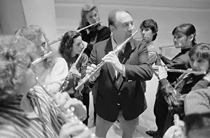 Flute Prints: Jean-Pierre Rampal Rehearsing with Flute Students