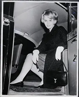 Jean Seberg Alights From Car