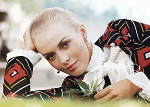 Reclining Prints: Jean Seberg Posing for Photo