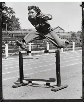 Uxbridge Prints: Jean Walraven Jumping over Hurdle