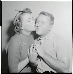 Jeff Donnell Kissing George Gobel