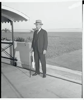 Jefferson Caffery Posing with His Cane on Trip to The Capitol