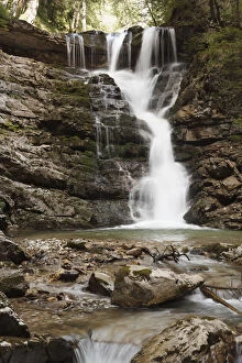 Jenbach waterfall, Bad Feilnbach, Mangfallgebirge, Mangfall mountains, Upper Bavaria, Bavaria, Germany, Europe