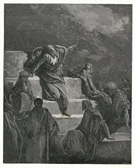 Preaching Prints: Jeremiah On Steps/Dark Sky/Illustration