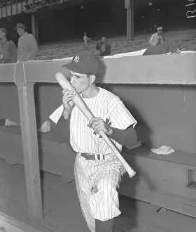 Jerry Coleman Behaving Superstitiously with a Baseball Bat