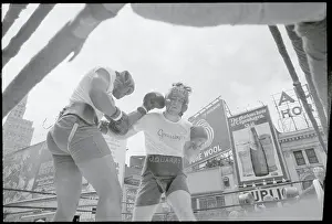 Jerry Quarry and Charlie Harris Sparring for Upcoming Boxing Event