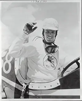 Jerry Unser Waving from His Race Car