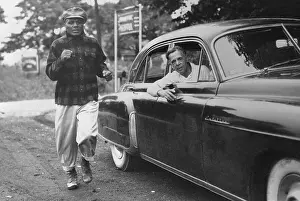 Jersey Joe Walcott Running Besides Car