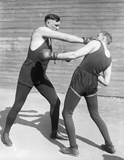 Heavyweight Prints: Jess Willard Sparring While Training