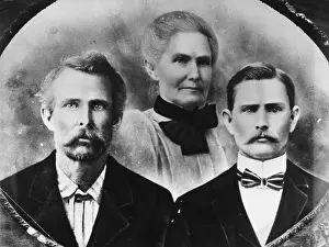 Jesse and Frank James with Their Mother