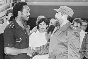 Jesse Jackson Shaking Hands with Fidel Castro