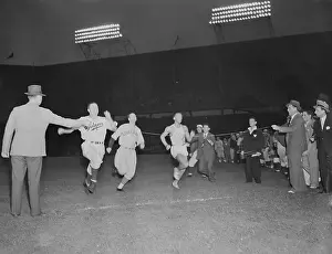 Sprinting Prints: Jesse Owens Racing Baseball Players at Ebbets Field