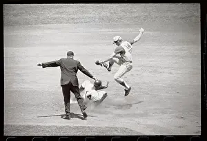 Jesus Alou Safe at Second Base